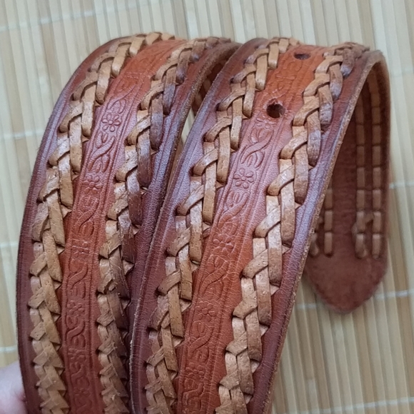 SOLD Hand made boho tooled leather belt - Picture 7 of 7